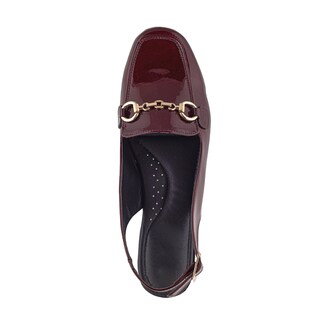 Foto 5 | Foto 5 | Mocasín De Charol Brillante Vino Para Mujer Con Hebilla Y Herraje Dorado