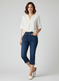 Foto 1 | Foto 1 | Capri Con Elástico Y Botones En Bajos Mezclilla Obs Para Muje