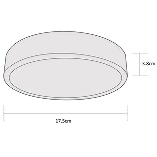 Foto 8 | Foto 8 | Estevez  Luminaria Drum Deco  Para Sobreponer En Techo  Led 18 Watts  2 700k  Protección Ip20  Color Blanco