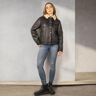 Foto 8 | Foto 8 | Chamarra Tipo Gamuza Para Mujer Con Bolsillos Greenlander Negro