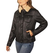 Chamarra Tipo Gamuza Para Mujer Con Bolsillos Greenlander Negro