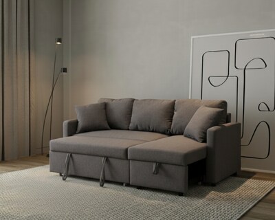 Foto 7 | Foto 7 | Sofá Cama Easy Living Modelo Segovia Con Almacenamiento  Color Gris Claro