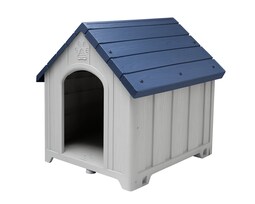 Casa Para Perro Plástico Exterior Azul Razas Medianas