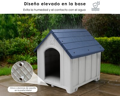 Foto 5 | Foto 5 | Casa Para Perro Plástico Exterior Azul Razas Medianas