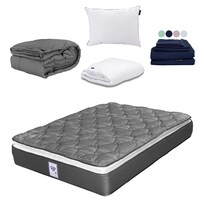 Colchón Spring Air Aries Matrimonial + Almohada One + Protector Cloud + Sábanas Softy + Edredón Homy