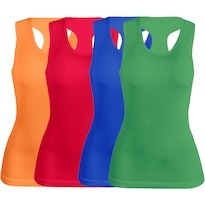 Pack De 4 Blusas De Tirante Unitalla Microfibra Fresca Basicos De Mujer Croptop Dama Bl-1007 Surtido En Color Ajustables