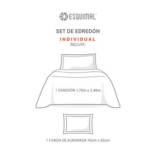 Foto 6 | Foto 6 | Edredón Ligero Esquimal Individual Pinsonic Doble Vista Con Fundas De Almohada Tropical