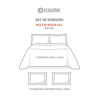 Foto 6 | Foto 6 | Edredón Ligero Esquimal Matrimonial Pinsonic Doble Vista Con Fundas De Almohada Atmosfera