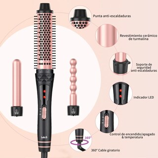 Foto 2 | Foto 2 | Juego De Varita Rizadora De Pelo 3 En 1 Rosa