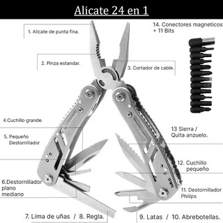 Foto 3 | Foto 3 | Alicate  Lab.g Multiherramienta Plegable Cortador Desarmador Pinza Plateado