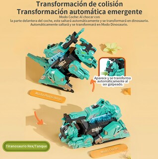 Foto 2 | Foto 2 | Coche Transformable Xtellar Tiranosaurio Rex Verde Claro 2 En 1 – Dinosaurio Y Vehículo Moderno