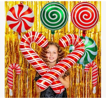 Foto 3 | Foto 3 | 30globos De Aluminio Navideños Xtellar Grandes Caramelos Con Cintas