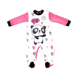Foto 1 | Foto 1 | Mameluco Bebe Niña Panda Corazones Rosa