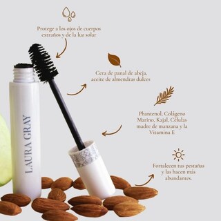 Foto 2 | Foto 2 | Máscara de Pestañas Waterproof Laura Gray con Aceite de Almendras 10 ml