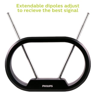 Foto 7 | Foto 7 | Philips Modern Loop Rabbit Ears Antena De Tv Para Interiores Dipolos Extensibles De 15 Pulgadas 4k