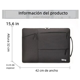 Foto 2 | Foto 2 | Funda Protectora Belug Para Portátil Bolsa Prueba Golpe 15.6 In Negro