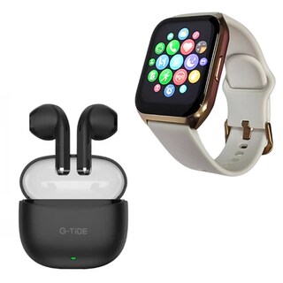 Foto 1 | Foto 1 | Bundle Smartwatch Filwans Gts Mini Dorado + Audifonos Gtide L21