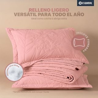 Foto 4 | Foto 4 | Edredón Ligero Esquimal Individual Pinsonic Velvet Doble Vista Con Fundas De Almohada Rosa
