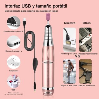 Foto 2 | Foto 2 | Pulidor Lab.g Esmeril Taladro para Uñas Acrilicas 35000rpm( 68pcs) Rosa