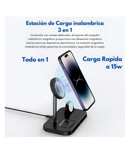 Foto 4 | Foto 4 | Soporte De Carga Inalámbrica 3 en 1 Estación De Carga 15w para Apple
