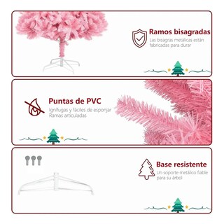 Foto 3 | Foto 3 | ''árbol De Navidad 1.8m Rosa Decoración Navideña Moderna Rosa ''