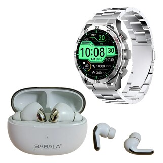 Foto 1 | Foto 1 | Bundle Smartwatch Gtr Filwans Plateado + Audifonos Sabala St-764