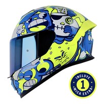 Casco Shaft Sh559 Azul Dimon Mica Transparente Repuesto Azul Cerrado Azul