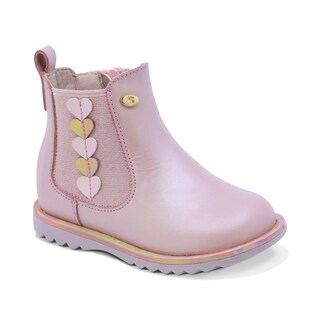 Foto 1 | Foto 1 | Bota Coqueta Para Niña De Piel Color Rosa Rondy Con Detalle De Corazones
