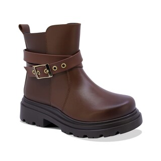 Foto 1 | Foto 1 | Bota Coqueta Para Niña En Piel Color Café Claro Jazz Con Diseño Robusto