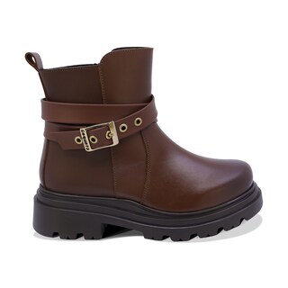 Foto 2 | Foto 2 | Bota Coqueta Para Niña En Piel Color Café Claro Jazz Con Diseño Robusto