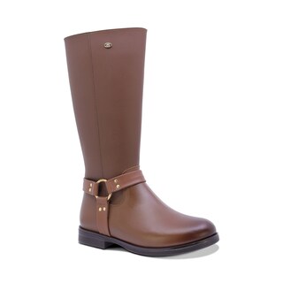 Foto 1 | Foto 1 | Bota Coqueta Para Niña De Sintético Color Café Claro Canuta Con Herraje Dorado