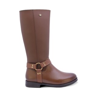 Foto 2 | Foto 2 | Bota Coqueta Para Niña De Sintético Color Café Claro Canuta Con Herraje Dorado