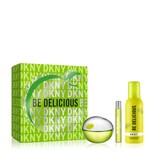 Set De Regalo Perfume Dkny Be Delicious Para Mujer De 100 Ml + 15 Ml + 150 Ml - Venta Internacional.