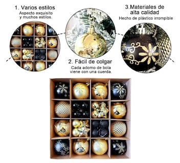 Foto 3 | Foto 3 | 44 Esferas De Navidad Xtellar Decoradas Adornos Para Arbol Navideño
