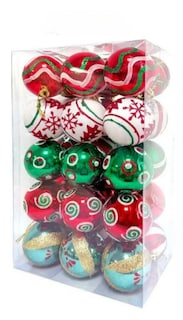 Foto 1 | Foto 1 | 30 Esfera Xtellar Rojo / Blanco / Verde Navideñas 6cm Decoración Navideña Adornos Árbol