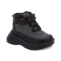 Bota Audaz Para Niño De Piel Color Negro Suela Nemo Con Tira De Contacto