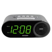 Reloj Despertador Sharp Digital Fácil De Leer Con Cargador Usb De 2 A - Venta Internacional.