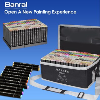 Foto 7 | Foto 7 | Juego De Rotuladores De Alcohol Banral 262 Colores Doble Punta Con Funda Y Soportes - Venta Internacional.
