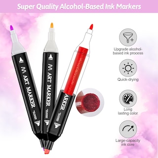 Foto 4 | Foto 4 | Marcadores De Alcohol Banral 36 Colores Doble Punta Para Artistas Con Funda - Venta Internacional.