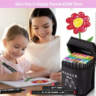 Foto 7 | Foto 7 | Marcadores De Alcohol Banral 36 Colores Doble Punta Para Artistas Con Funda - Venta Internacional.