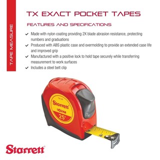 Foto 2 | Foto 2 | Cinta Métrica Starrett Exact Retráctil De 7 6 M Con Revestimiento De Nailon - Venta Internacional.