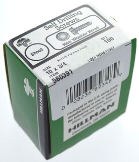 Foto 2 | Foto 2 | Tornillo Autoperforante Hillman Con Cabeza De Arandela Hexagonal #10 X 3/4 Blanco - Venta Internacional.