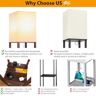 Foto 5 | Foto 5 | Lámpara De Estante 3 En 1 Lamp Shine Hai Con Usb C Y Toma De Corriente - Venta Internacional.