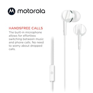 Foto 3 | Foto 3 | Auriculares Con Cable Motorola 105 Con Micrófono Blancos - Venta Internacional.