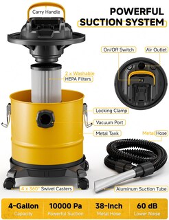 Foto 2 | Foto 2 | Aspiradora De Cenizas Inalámbrica Apexpower Para Dewalt Batería De 20 V 15 L Manguera De 96 Cm - Venta Internacional.
