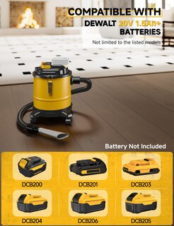Foto 3 | Foto 3 | Aspiradora De Cenizas Inalámbrica Apexpower Para Dewalt Batería De 20 V 15 L Manguera De 96 Cm - Venta Internacional.