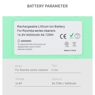 Foto 3 | Foto 3 | Batería Dftim 14 8 V 6400 Mah Compatible Con Roomba R3 600-900 - Venta Internacional.