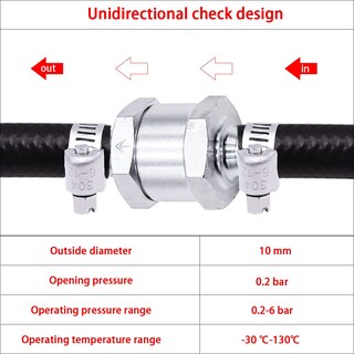 Foto 3 | Foto 3 | Válvula De Retención De Combustible De Aluminio Mxuteuk 2 Unidades 10 Mm Con Abrazaderas De 6 A 12 Mm - Venta Internacional.