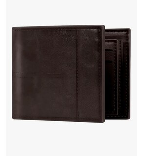Foto 1 | Foto 1 | Billetera Hombre Cuero Plegable Rfid Con Monedero Marrón Oscuro