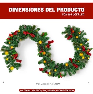 Foto 2 | Foto 2 | Guirnalda Navideña Corona Xtellar 50 Leds 2.7 m